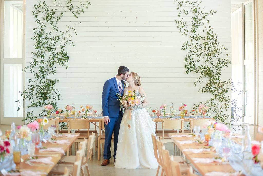 Touch of Whimsy Design and Coordination with Lyndsay Lyon Photography, The Prospect House, and Black Petal Floral Design create a beautiful citrus inspired, hill country wedding